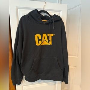 Caterpillar Black Hoodie with Yellow Logo